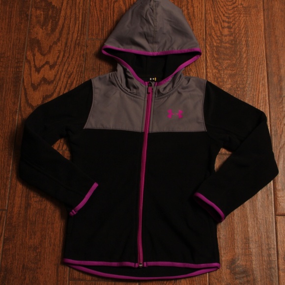 NWT UNDER ARMOUR STORM GIRLS DARK PURPLE PUFFER ZIP UP JACKET